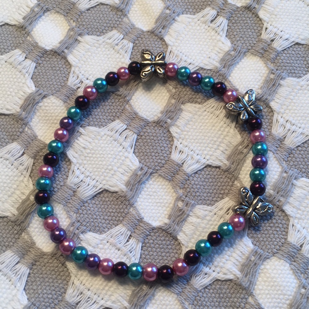 💜Beaded stretch bracelet💜